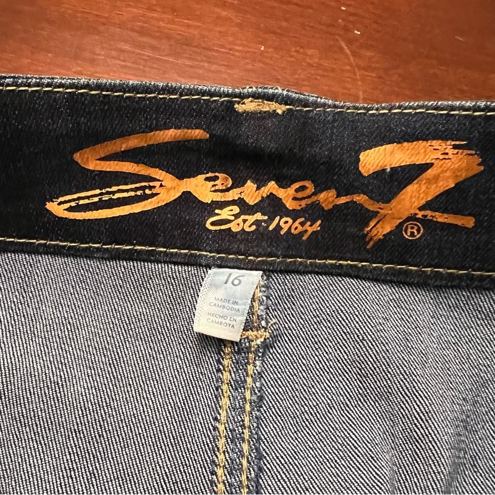 Seven7 jean utility skirt cotton twill pockets Atlantic Wash blue size 16 NWT - Picture 7 of 8